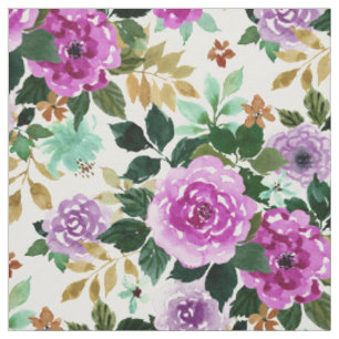 INTEGRITEIT Paarse Mint Gold Floral Stof