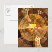 Integriteit Radiale Abstracte Kunst in Warme Goudt Briefkaart (Voorkant / Achterkant)