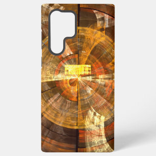 Integriteit Radiale Abstracte Kunst in Warme Goudt Samsung Galaxy Hoesje