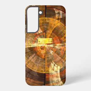 Integrity Radiale Abstracte Kunst in Warme Goudtin Samsung Galaxy Hoesje