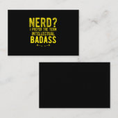 Intellectuele nerd badass grappig citeert geel visitekaartje (Voorkant / Achterkant)