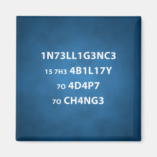 Intelligence Quote Square Magnet