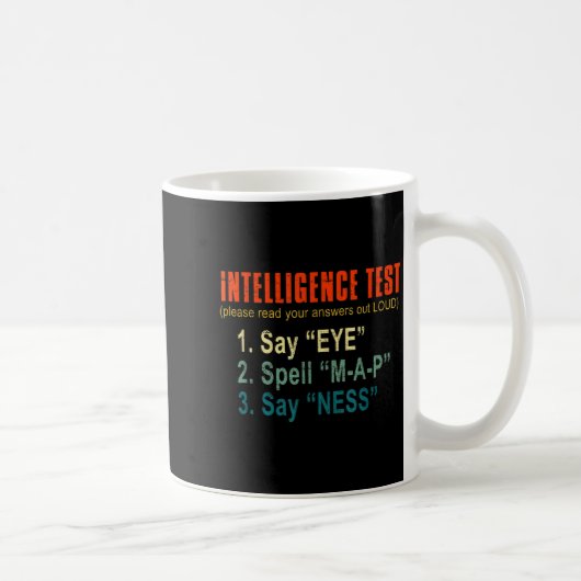 Intelligence Test Adult Humor Funny Sarcasm Graphi Koffiemok (Rechts)