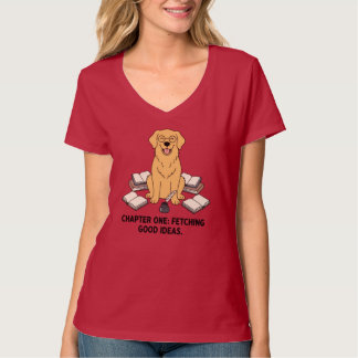 Intelligente Gouden Retriever Boekliefhebber Inkto T-shirt