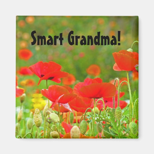 Intelligente Grand-Mère ! Cadeaux aimants Coquelic (Devant)