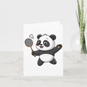 Intelligente panda die badminton speelt Grappig Hu Kaart