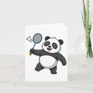 Intelligente panda die badminton speelt Grappig Hu Kaart