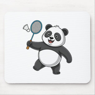 Intelligente panda die badminton speelt Grappig Hu Muismat
