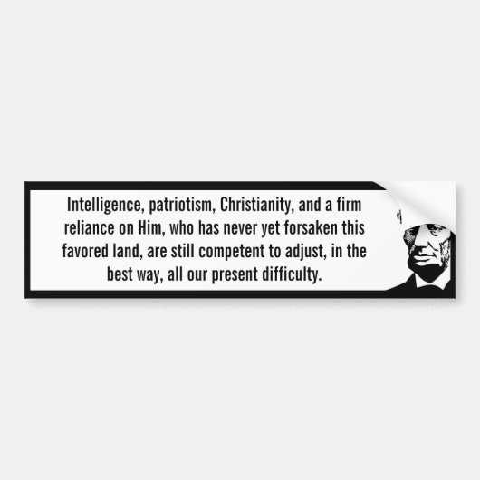 Intelligente Patriotisme Christianity (Lincoln) Bumpersticker (Voorkant)