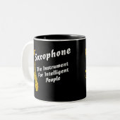 Intelligente saxofone tweekleurige koffiemok (Voorkant links)