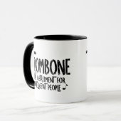 Intelligente trombone ruwe tekst mok (Voorkant links)