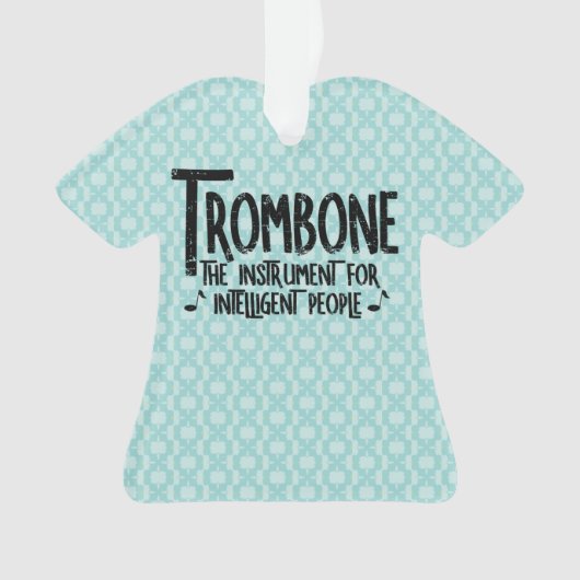 Intelligente trombone ruwe tekst ornament (voorkant)