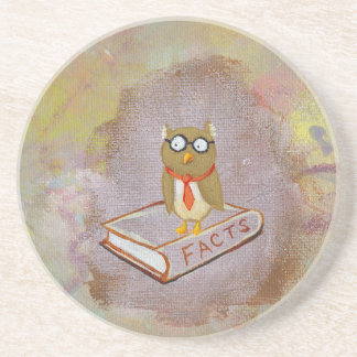 Intelligente uil-kunst, juridische feiten leuk, un zandsteen onderzetter