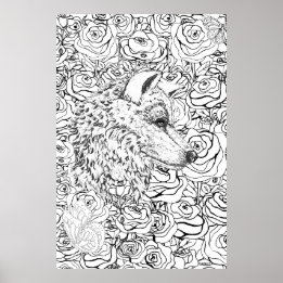 Intelligente Wolf Poster