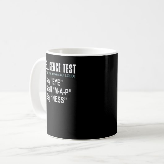 Intelligentietest Zeg dat OogG A P Ness grappige p Koffiemok (Voorkant links)