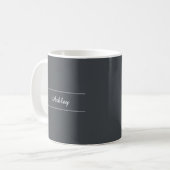 Intemporel - Ardoise foncée Gris Nom Mug (Devant gauche)
