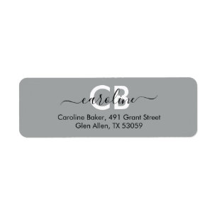 Intemporel - Argent gris Étiquette de adresse Mono