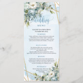 Intemporel bleu floral blanc or Mariage menu (Devant)