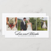 Intemporel | Carte photo mariage Merci (Devant / Derrière)