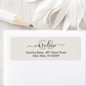 Intemporel — Étiquette de adresse de monogramme de (En situation)