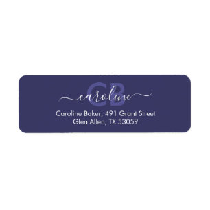 Intemporel - Indigo Blue Monogram Étiquette de adr