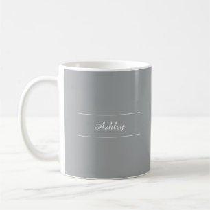 Intemporel - Mug de nom gris argent