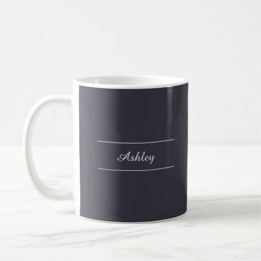 Intemporel - Noir gris foncé Nom Mug (Gauche)