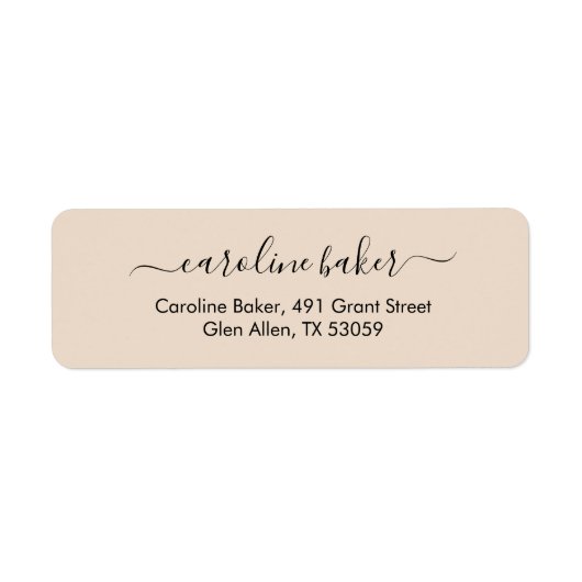 Intemporel - Pastel Ivory Élégant Étiquette de adr (Devant)
