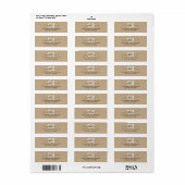 Intemporel - Sable Beige Monogram Étiquette de adr (Feuille entière)