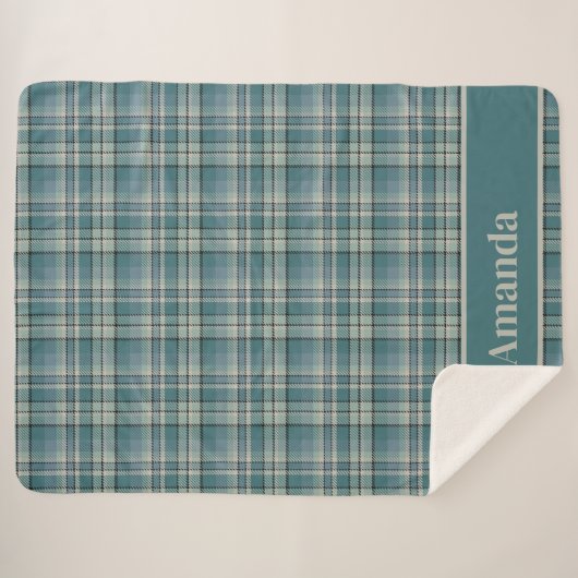 Intemporel Turquoise Vert Plaid Art Cosy (Devant (Horizontal))