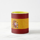 Intens gekleurde Spaanse vlag bedekt keramiek Mok (Midden)