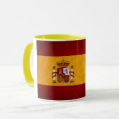 Intens gekleurde Spaanse vlag bedekt keramiek Mok (Voorkant links)