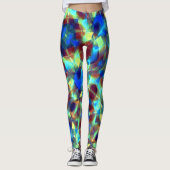 Intense blauwe digitale bloem contrasterend met br leggings (Voorkant)