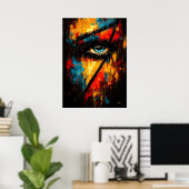 Intense blik Huidige expressionistische abstracte Poster (Thuiskantoor)