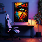Intense blik Huidige expressionistische abstracte Poster