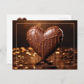Intense Chocolate Heart Valentijn Briefkaart (Voorkant / Achterkant)