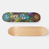 Intense Day Glo Psycho Loco krankzinnige graphics Skateboard (Horizontaal)