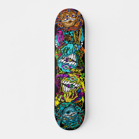 Intense Day Glo Psycho Loco krankzinnige graphics Skateboard (Voorkant)