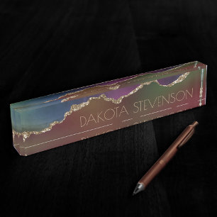 intense donkere agaat   Moody Rainbow Jewel Tone Naambordje