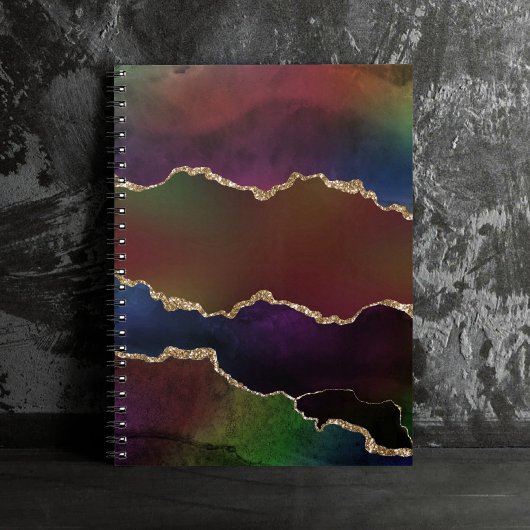 intense donkere agaat | Moody Rainbow Jewel Tone Notitieboek