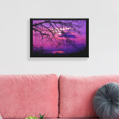 Intense en levendige - Paarse zonnelandschap Canvas Afdruk (Insitu (Woonkamer))
