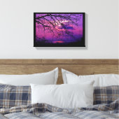 Intense en levendige - Paarse zonnelandschap Canvas Afdruk (Insitu (Slaapkamer))