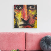 Intense Expressionist Face Canvas (Insitu (Woonkamer))