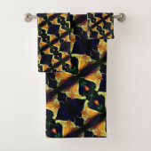 Intense gele Lily Flower Abstract Art Patroon Bad Handdoek (Insitu)