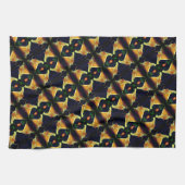 Intense gele Lily Flower Abstract Art Patroon Theedoek (Horizontaal)