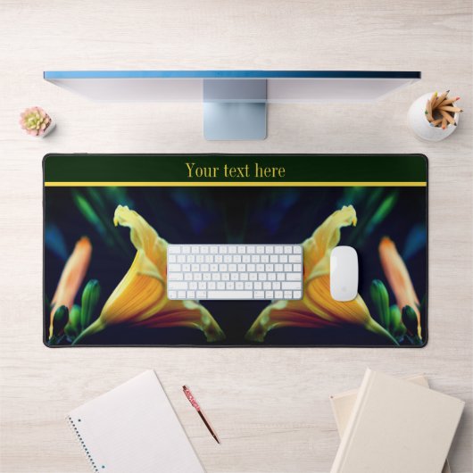 Intense gele Lily Flower Personalized Bureaumat (Kantoor 1)