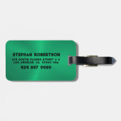 Intense groene metallic textuur  tekst bagagelabel (Achterkant horizontaal)