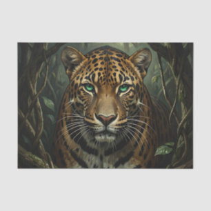 Intense groene ogen jaguar jungle tissuepapier