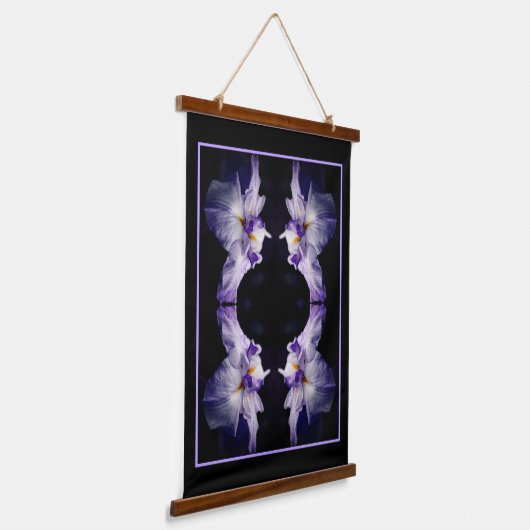 Intense japans iris bloem close up Abstract Hangend Wandkleed (Gebogen)
