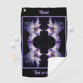 Intense Japanse Iris Flower Abstract gepersonalise Golfhanddoek (Insitu)